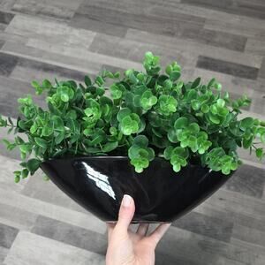 NWOT, Black Planter with Green Faux Succulents